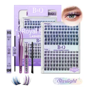 B&Qaugen Colored Gradient Kit l 144pcs Individual Lashes,D Curl,Lash Bond & Seal (8-18MIX) for DIY Eyelashes Extension,Waterproof Sleep Proof,Week Long Lasting,Fake Lash Cosmetic Outdoorfun Makeup Beginner Friendly Vacation Lashes #TikTokShopBacktoSchool