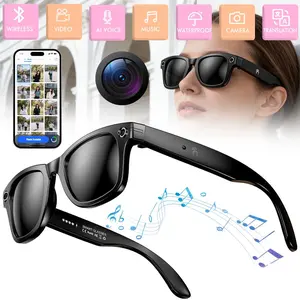 Smart AI camera glasses with photochromic lenses, touch-sensitive button controls, designed for travel and outdoor adventures, hands-free photography, real-time translation in 160+ languages, Bluetooth wireless wearable video recording, UV protection