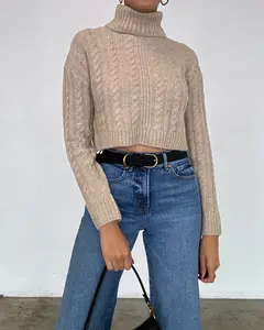ROXY CROPPED SWEATER - OATMEAL