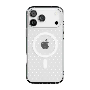 Casely iPhone 17 Pro Max Case | On the Dot | White Polka Dot | Clear Classic Ultra-Thin Design | Compatible with MagSafe
