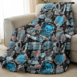 Lights Out Inspired Horror Fleece Blanket, Creepy Paranormal Movie Blanket, Halloween Horror Throw Blanket, Scary Movie Fan Blanket, Cozy Fleece Blanket For Spooky Decor And Haunted Movie Marathons