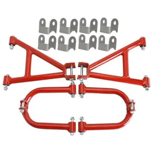Suisuitong Go Kart Front Swing Arm Kit with Mounting Brackets – Red Iron Suspension Swingrms Control Arm – for 4WD Front Four Wheel Drive ATV UTV Karting Buggy Quad Moped Dune Four Wheeler Motorcycle