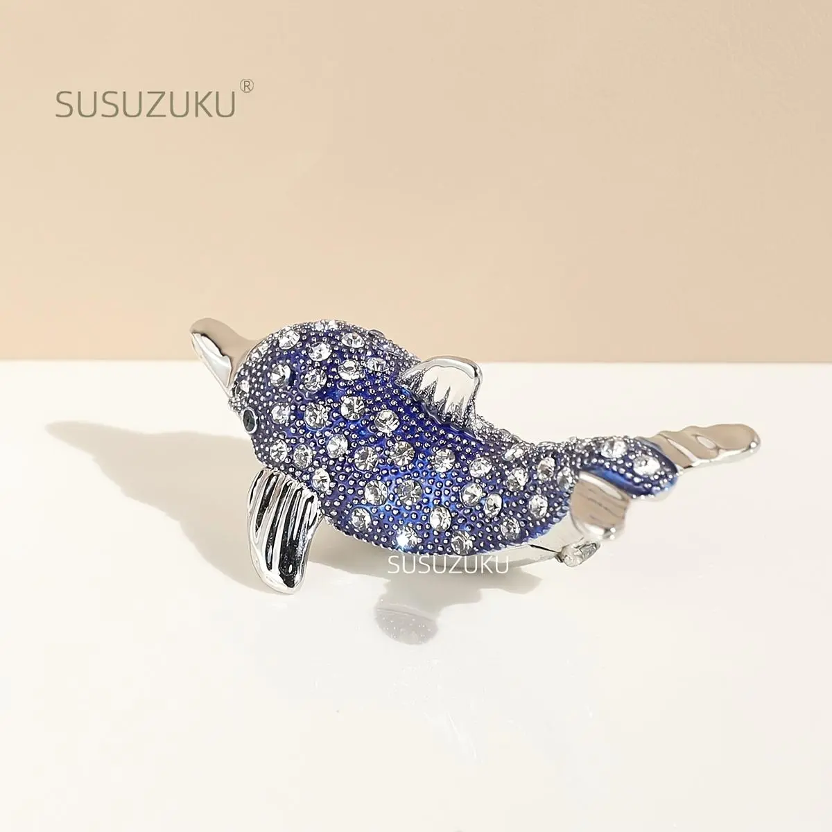 Blue Dolphin Hinge Trinket Box, Ocean Series Alloy Decorative Ornament Creative Home Accessory Gift