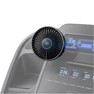 Treadmill Fan with Adhesive Magnetic Mount, Rechargeable Fan for Treadmill, Exercise Bike, Elliptical & Step Machine Consoles, 3 Speeds, Battery % Display, Adjustable Ball Joint