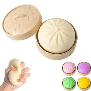 Dumpling Squishy, Mystery Squishy Dumpling Box, Fidget Toys Adults & Teens, Easter Basket Stuffers, Stocking Stuffers, Sensory Stress Ball Squeeze Toys for Stress Relief (White)