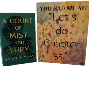SJM Sarah J Maas ACOTAR Chapter 55 Rhysand & Feyre Officially Licensed Woodburned Shelf Decor A Court of Mist and Fury Book Art