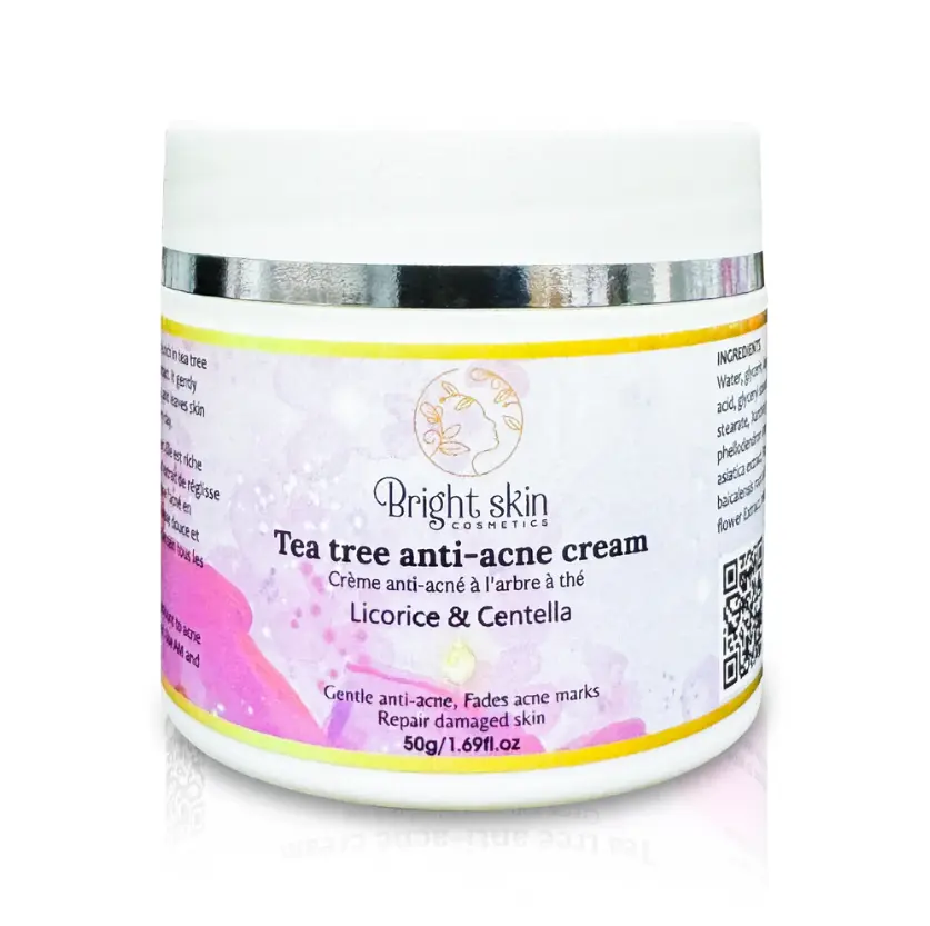Bright Skin Tea Tree Face Cream | Lightweight Daily Skin Care Moisturizer for Fresh, Clear-Looking & Balanced Skin – Gentle Hydrating Formula for Smooth Texture & Everyday Use Hydrating Cosmetic Acne Moisture Moisturizing