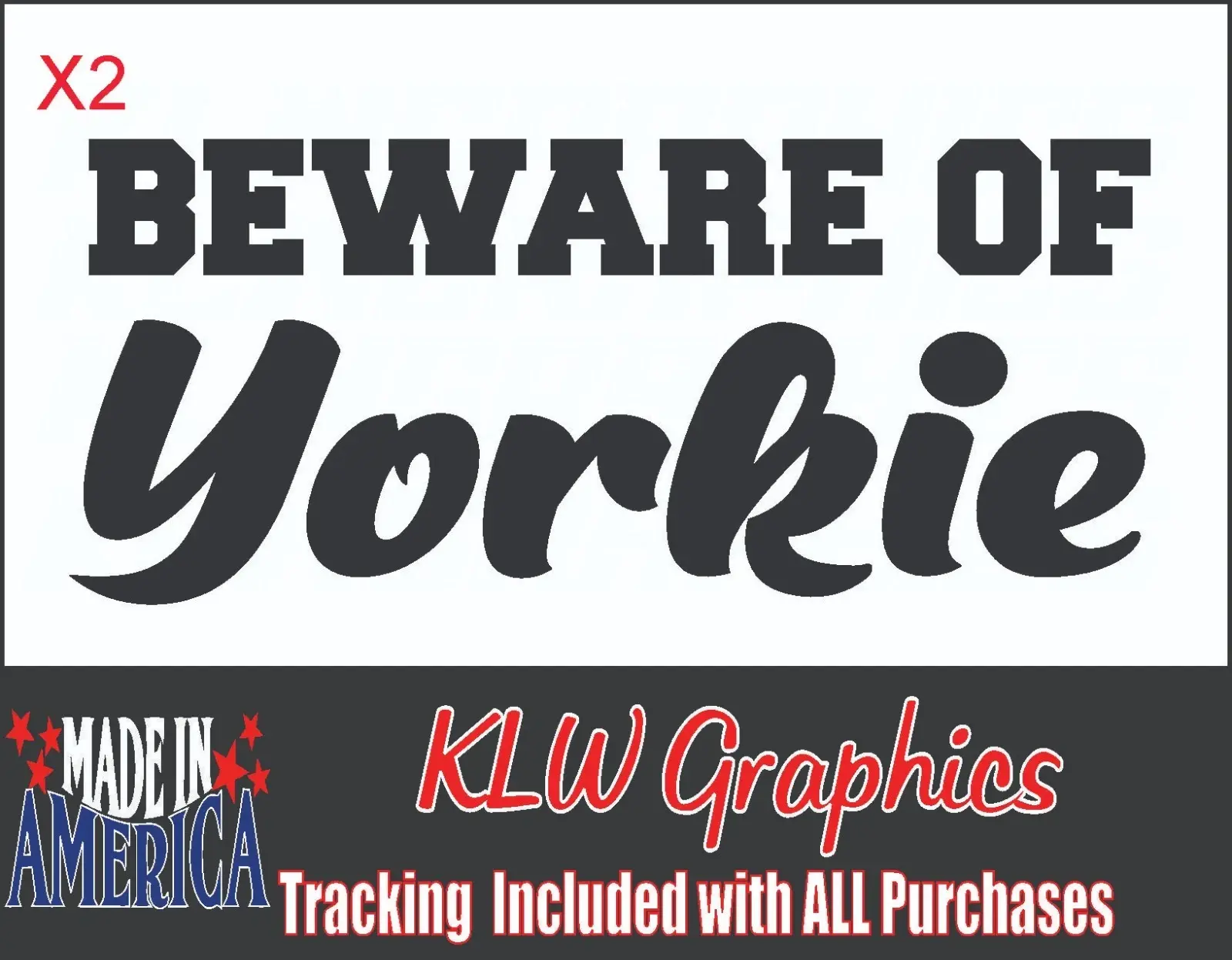 Beware Of Yorkie Yorkshire Terrier Vinyl Decal Paw Print Love Pet Animal Heart Dog Cat Car