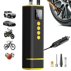 CaRSun Portable Tire Inflator Air Compressor, 150PSI Wired 12V-DC 3x Fast Air Pump, Air Compressor with Pressure Gauge, One-Button Smart Tire Pump, Suitable for Cars, Motorcycles, Bicycles, and Balls (Yellow) aire