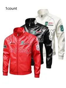 Men's PU Leather Motorcycle Jacket, Windproof Waterproof Warm,Comfortable Durable,  Stylish Knight Clothing, Fall Winter Wear