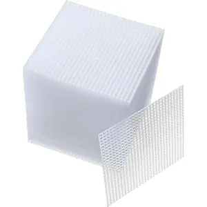 100 Pcs Square Plastic Canvas Mesh Sheets, 4.5'' Square Shape Needlepoint Canvas White Blank Canvas Plastic Mesh Mat for Needlework Embroidery Yarn Crafting Knit Crochet Project, 7 Count