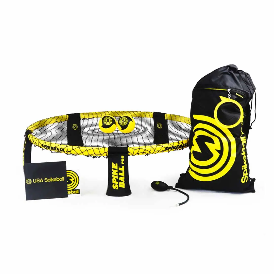 Spikeball Volleyball Complete Pro Set for Instant Play, Volleyball Equipment with Grippy Dimpled Balls, Stable Taut Net, Sturdy Construction, Adds Topspin for Tournament & Outdoor Use