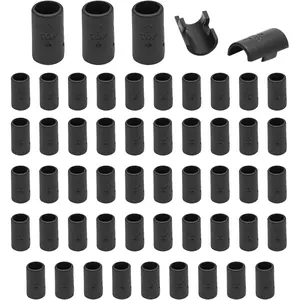52 count 1/2 Inch Wire Shelf Clips, Plastic Shelf Lock Clips for 1/2"  Shelving, Heavy Duty Wire Shelving Clips Replacements for Shelves, Racks (Black)