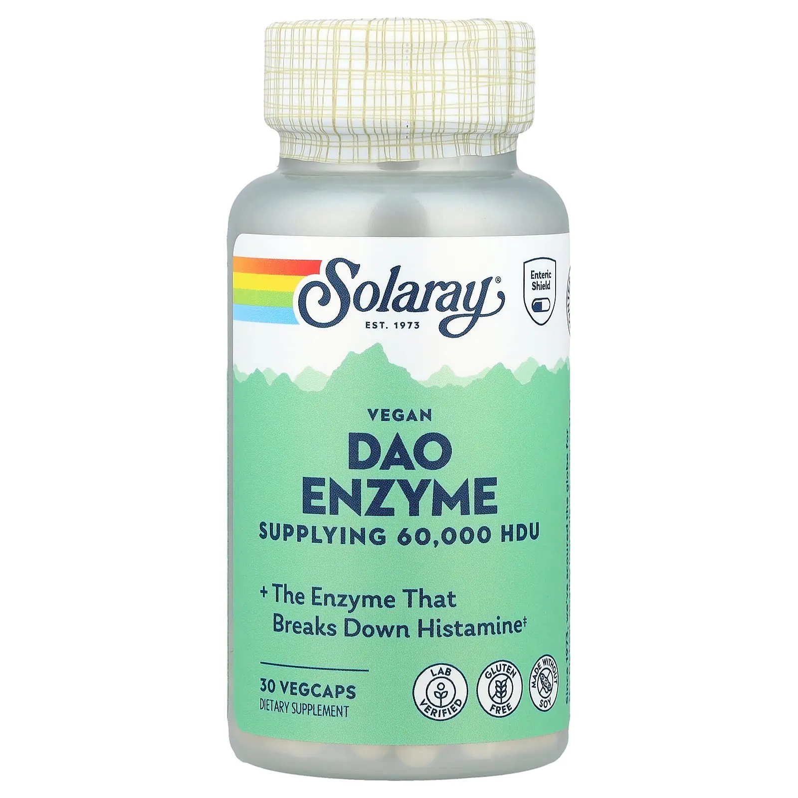 Solaray Vegan DAO Enzyme, 4.2 mg, 30 VegCaps