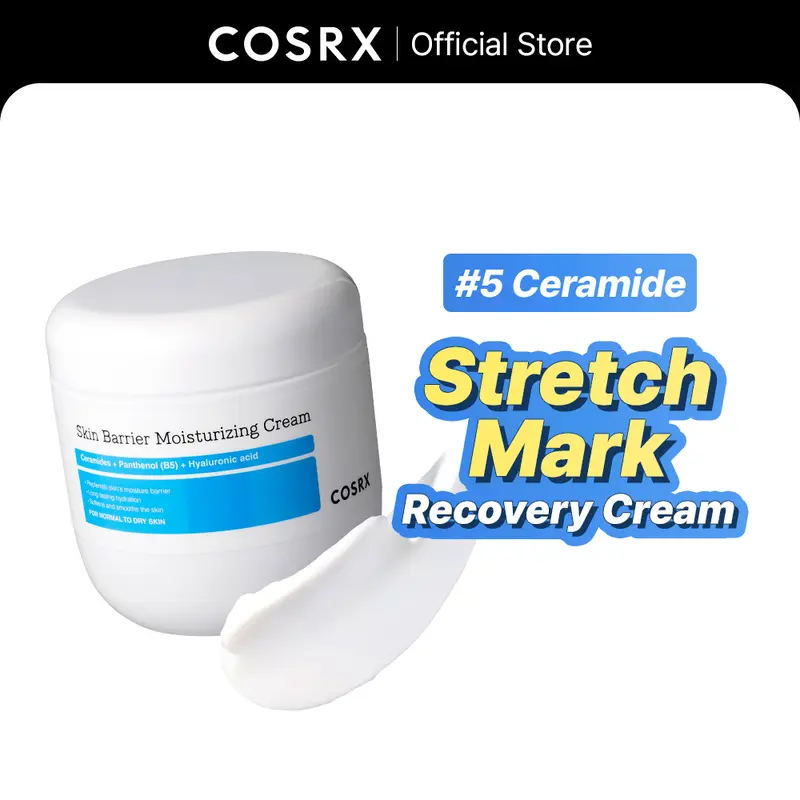 [COSRX Official] Stretch Mark Recovery Face & Body Cream, 450ml/15.2 Fl. Oz. - 5 Ceramides, Cholesterol, Hyaluronic Acid Skin Barrier Care, Clinically Proven Lightweight Absorb Fast Squalane Panthenol Moisturizer for Dry Sensitive Skin, 100-Hour Hydrates