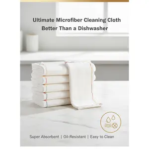 Reusable Microfiber Cleaning Cloths - Super Absorbent Dish Towels