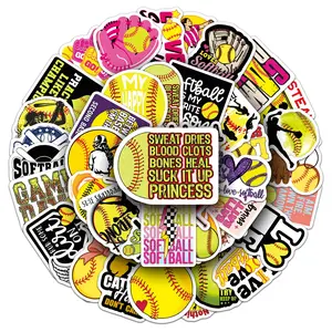 100sheets two sets of repetition softball cartoon sports creative stickers diy phone case desktop notepad stickers