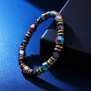 Hematite Bracelet - Handmade Women's Men's Fashion Jewelry with Secret Message from Apache Tears Ideal for Daily Wear or Special Occasions as a Gift