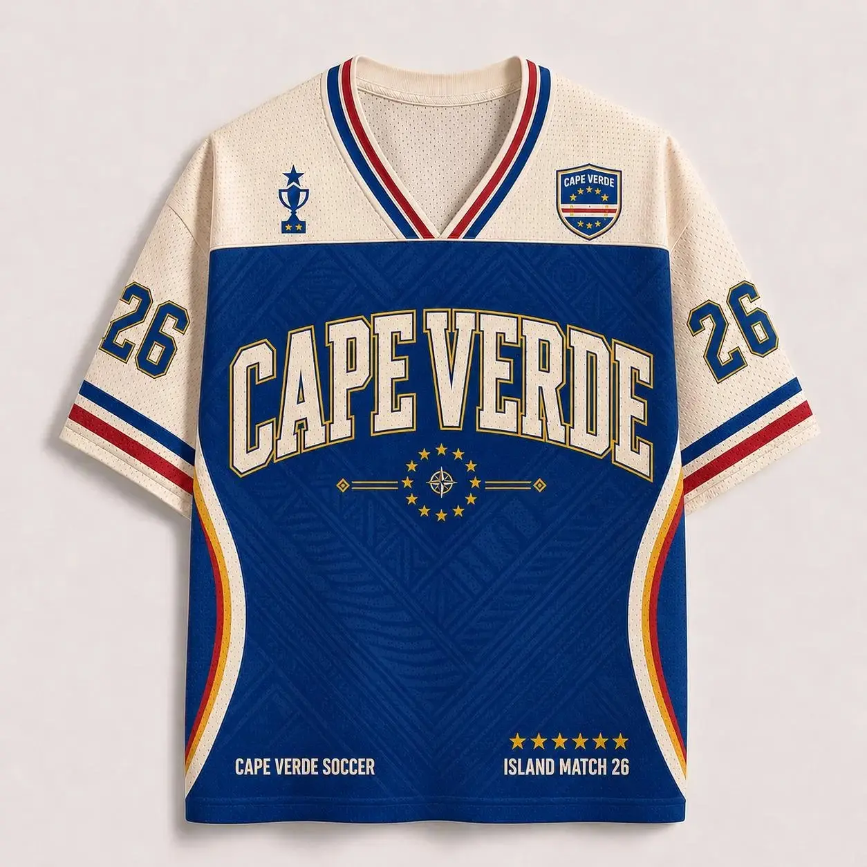 Cape Verde Vozinha Blue Version 3D Soccer Jersey (2026W.C Edition) Full Size – Premium Breathable Mesh Fabric, Lightweight, Moisture-Wicking & Perfect Gift for Football Fans