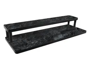 LED Counter Caddies™ - Slate Straight Shelf - Liquor/Wine Bottle Display - 24" Length w/ T-Molding