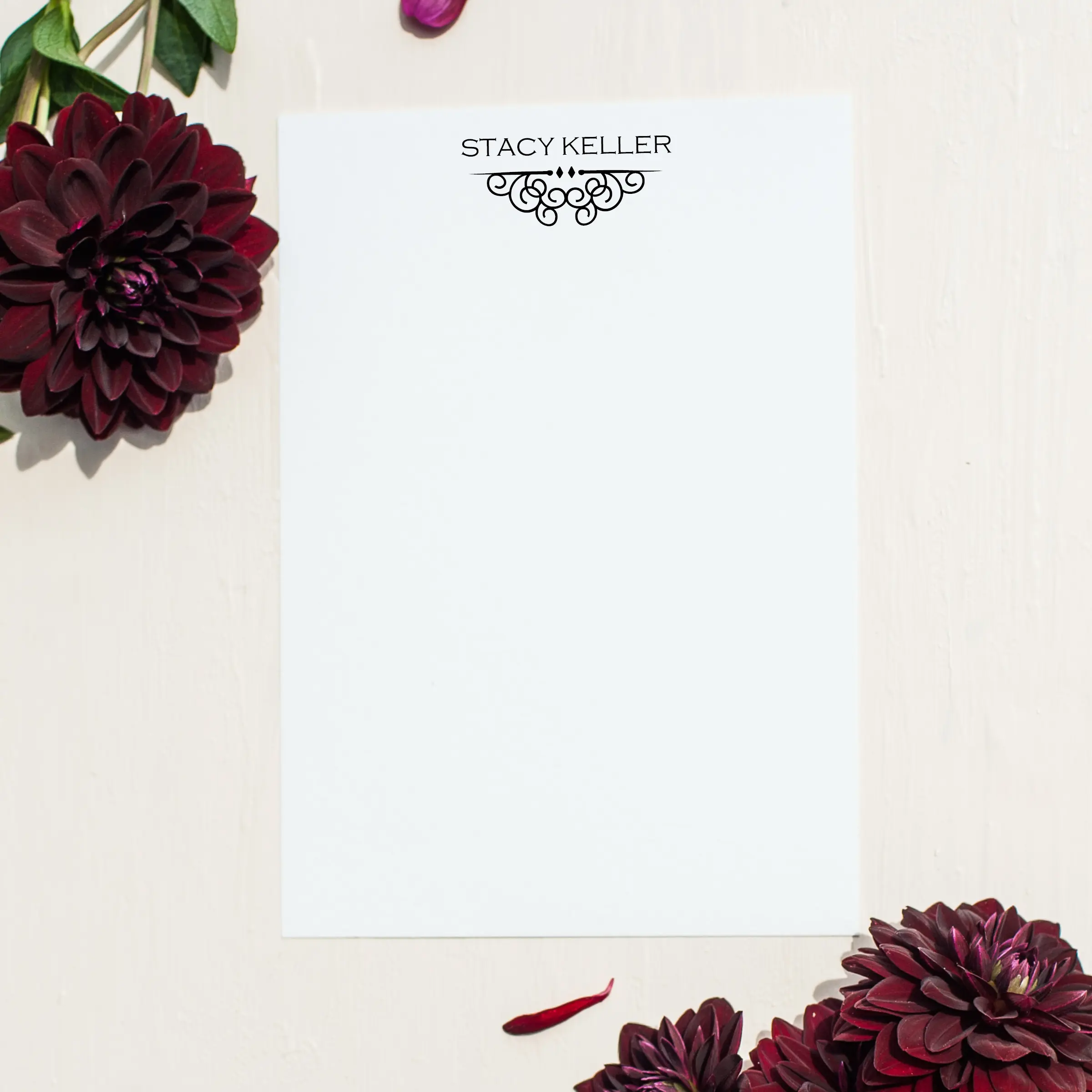 Filigree Classic Stationery Notepad - Personalized