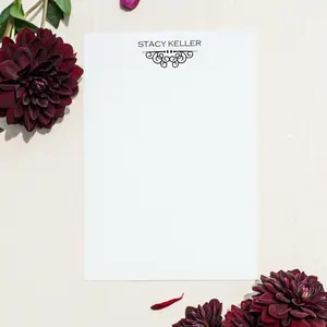 Filigree Classic Stationery Notepad - Personalized