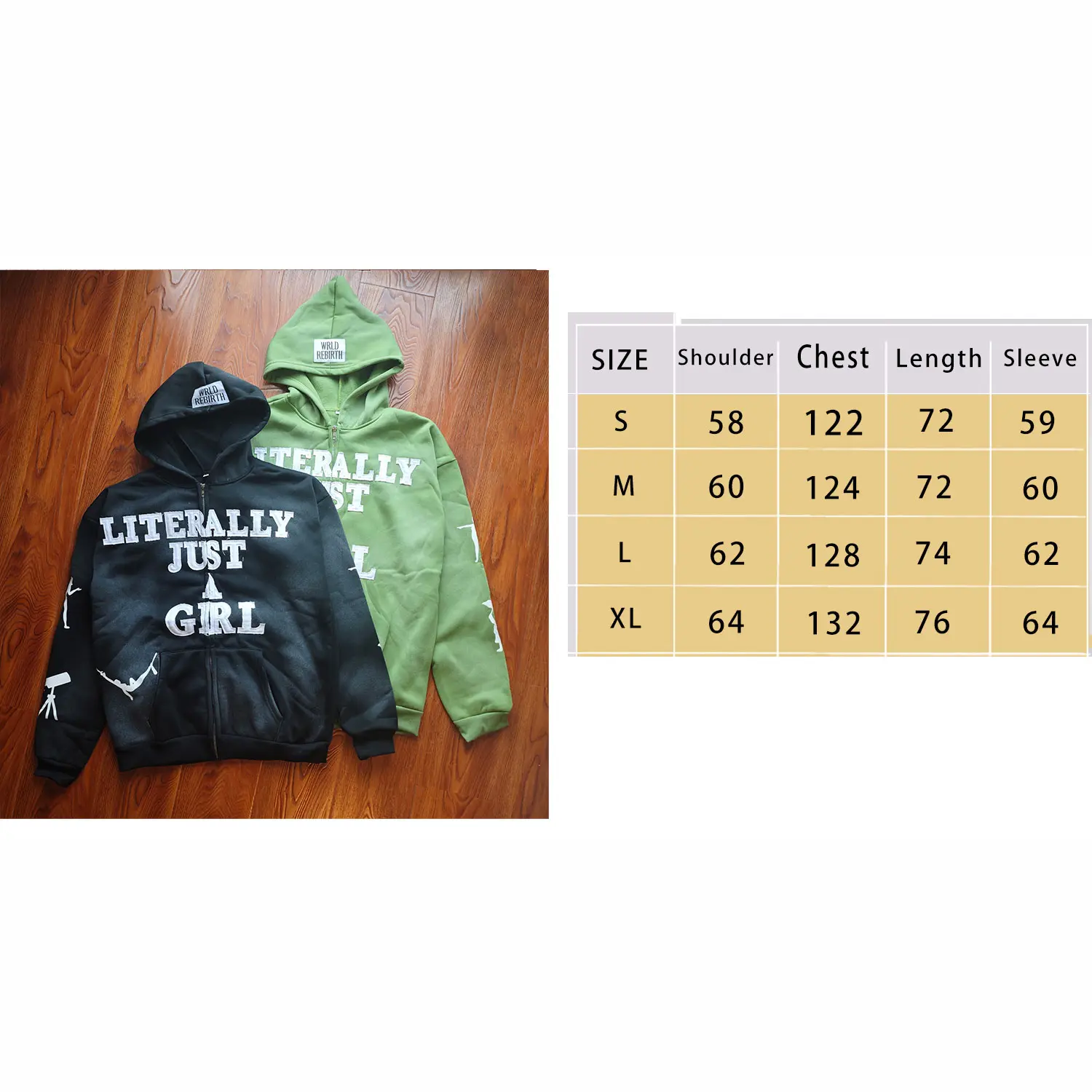 Men's & Women's Y2K Gothic Full-Zip Hoodie with 