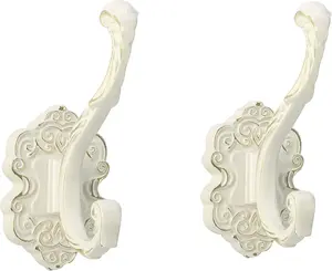 Antique Brass Coat Hooks  Heavy Duty Wall Mounted   Decorative for Coats, Towels,  & Purse  Rust Resistant & Easy Installation Kit Included