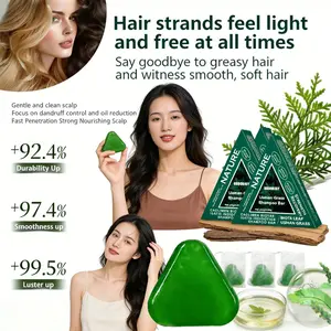 ODDORJOY Nature Triangle Shampoo Bar for Women and Men - Calming & Strengthens Hair - Gentle and Clean Scalp - Focus on Dandruff Control and Oil Reduction