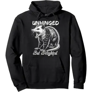 Opossum Funny Unhinged but Delightful Meme Possum Graphic Pullover Hoodie