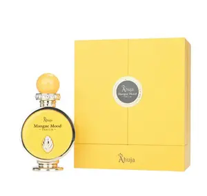 AHUJA Mangue Mood – 3.4 oz Parfum | Unisex Mango Floral Scent | 35% Long Lasting Oil | Alphonso Mango, Bergamot, Tuberose, Amber, Sandalwood | Luxury Yellow Gift Box | “Some Moods Stay Golden”