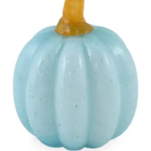 3 AQUA GLASS AUTUMN PUMPKIN HOME ACCENT