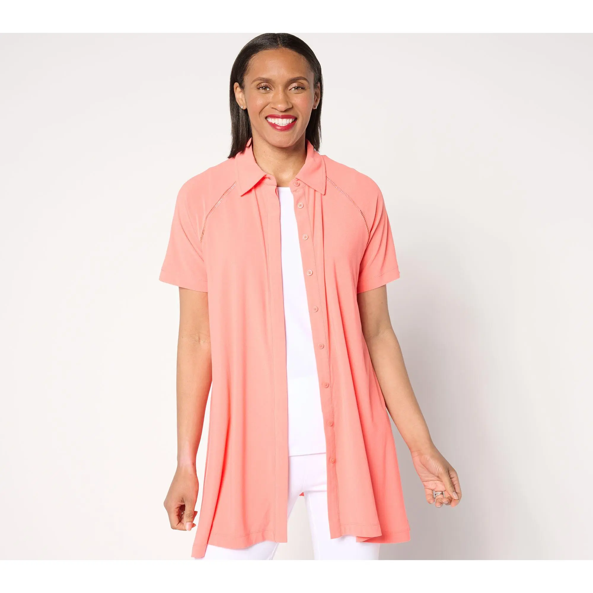 Attitudes by Renee Regular Novelty Trim Detail Tunic