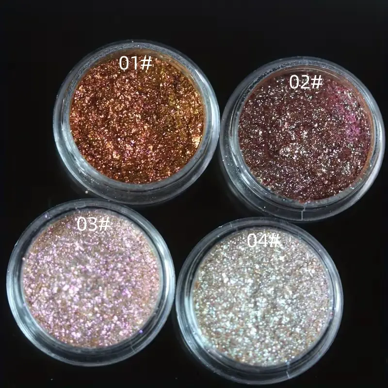 Professional High Gloss Erasable Makeup Powder, Glitter Sparkle Makeup, High Shine Makeup, Protein Bronze Rosewood Lilac Glitter Glowy Highlighter, Essential Beauty Cosmetics, Single Item