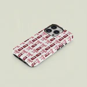 1 pc Dr Pepper Bows Hearts Double Layer Protective Cellphone Case Cover, New Design, Rugged 2in1 Armor, Matte Feel, TPU Material, AntiFingerprint, Shockproof, DropProof, ScratchResistant for iPhone 16, 15 Pro Max, 14 Plus, 13, 12, 11 Series