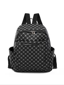 Fashionable PU Leather Backpack, Casual Versatile Backpack for Women & Men, Trendy All-match Bag for Daily Use