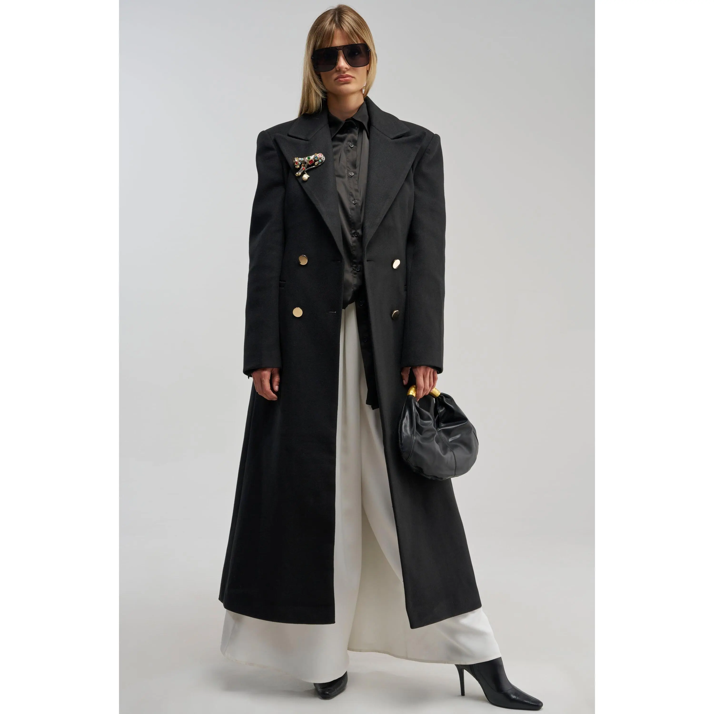 SCARLETT LUXE TRENCH COAT IN BLACK