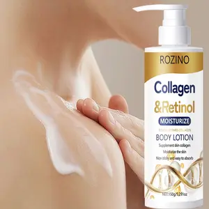 ROZINO Collagen & Retinol Moisturizing Body Lotion - 10 Times More Collagen Than Regular Lotion Non-Sticky Formula 150g for Adults