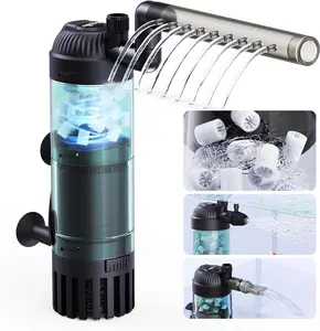 SEAOURA Submersible Aquarium Filter SR-701S for 5-20 Gallon Tanks with Fluid Bed & Bio Sponge 90 GPH Ultra-Quiet Aerator for Freshwater & Saltwater Systems  fish tank accessories