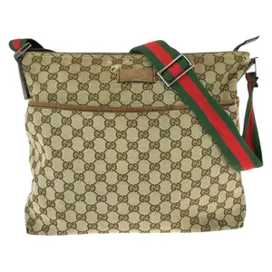 Pre-owned GUCCI Canvas Shoulder Bags GG Leather Shoulder Bag