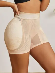 Lace Butt Lifter Shaper Shorts High Waist Hip Padded Shapewear for Women Tummy Control Mesh Butt Enhancer Underwear