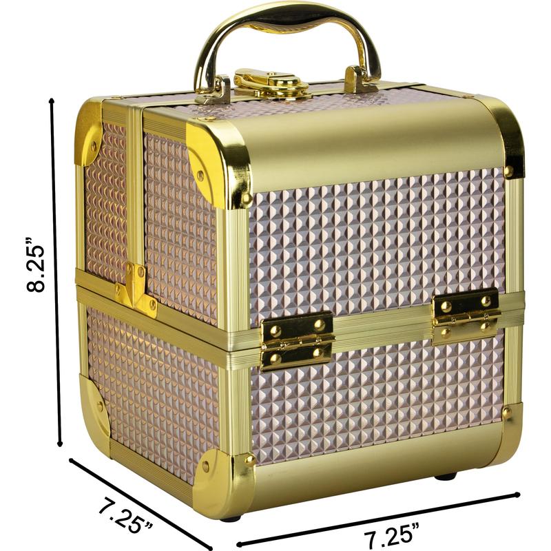 VER Beauty Makeup Train Case Organizer Storage Portable Travel Cosmetic 2 Pull Out Trays with Mirror