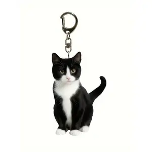 and Cat Keychain, Cute Animal Design, Casual Style Accessory, Perfect Gift for Pet Lovers, All Seasons Use