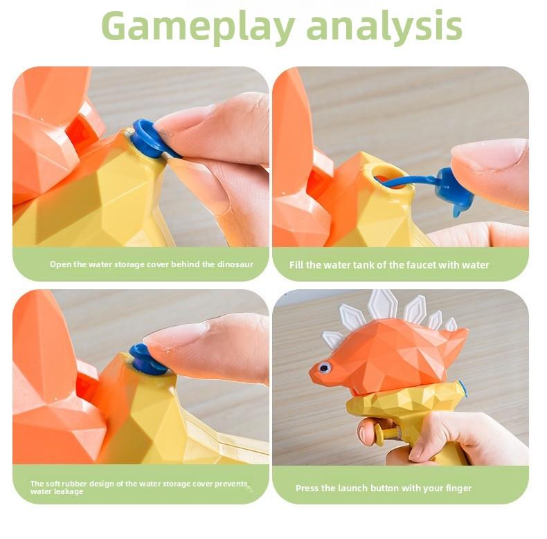 Cute Dinosaur Water Gun, Low-Poly Dinosaur Shape, Easy to Operate, Perfect for Summer Outdoor Play, Family Activities & Friend Gatherings