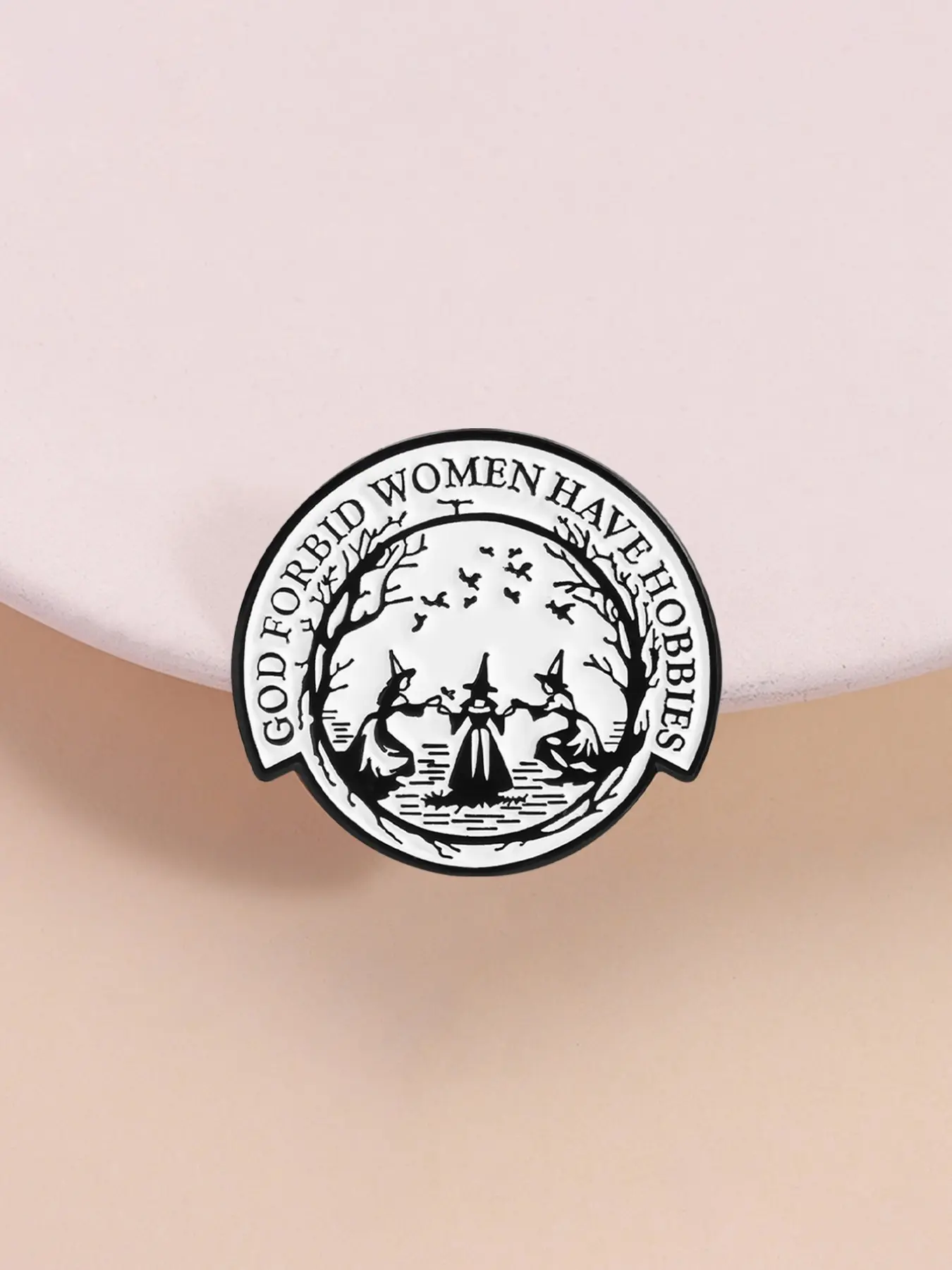 Feminist Humor Enamel Pin, Rubber Backing Design, Perfect for Activists & Protesters, Ideal Gift for Women's Rights Advocates, Witch Theme, Humorous, Activism, Feminism, Activism Statement, Durable Metal Pins, Enamel Lapel Pins