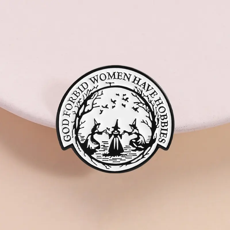 Feminist Humor Enamel Pin, Rubber Backing Design, Perfect for Activists & Protesters, Ideal Gift for Women's Rights Advocates, Witch Theme, Humorous, Activism, Feminism, Activism Statement, Durable Metal Pins, Enamel Lapel Pins, Lapel Brooch