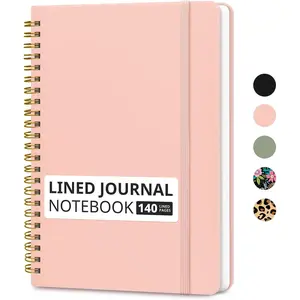 Lined Spiral Journal Notebook for Women & Men, 140 Pages, College Ruled Hardcover Notebook for Work & Note Taking, Journals for Writing, A5(5.7" x 7.9") - Pink