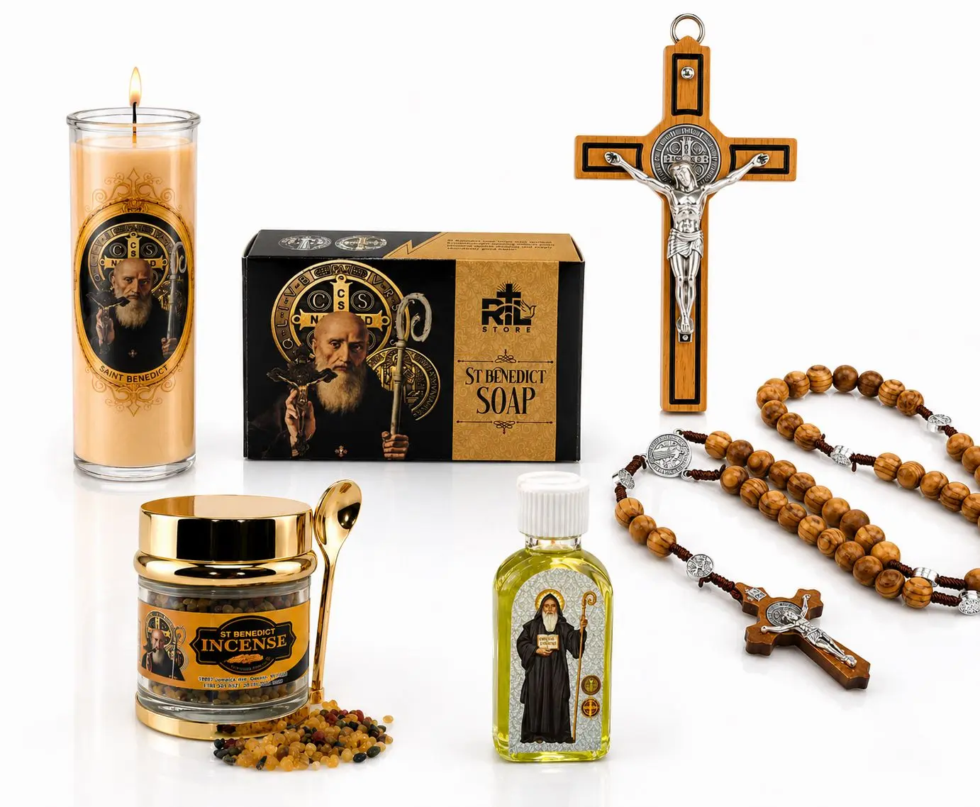 SAINT BENOIT BOUCLIER SPIRITUEL FAITH AND PROTECTION PACKAGE MAISON BENEDICTUS