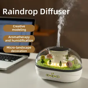 Raindrop Aromatherapy Humidifier Creative Mini Landscape Design Essential Oil Diffuser Ideal for Holiday Gifts Office and Bedroom Use
