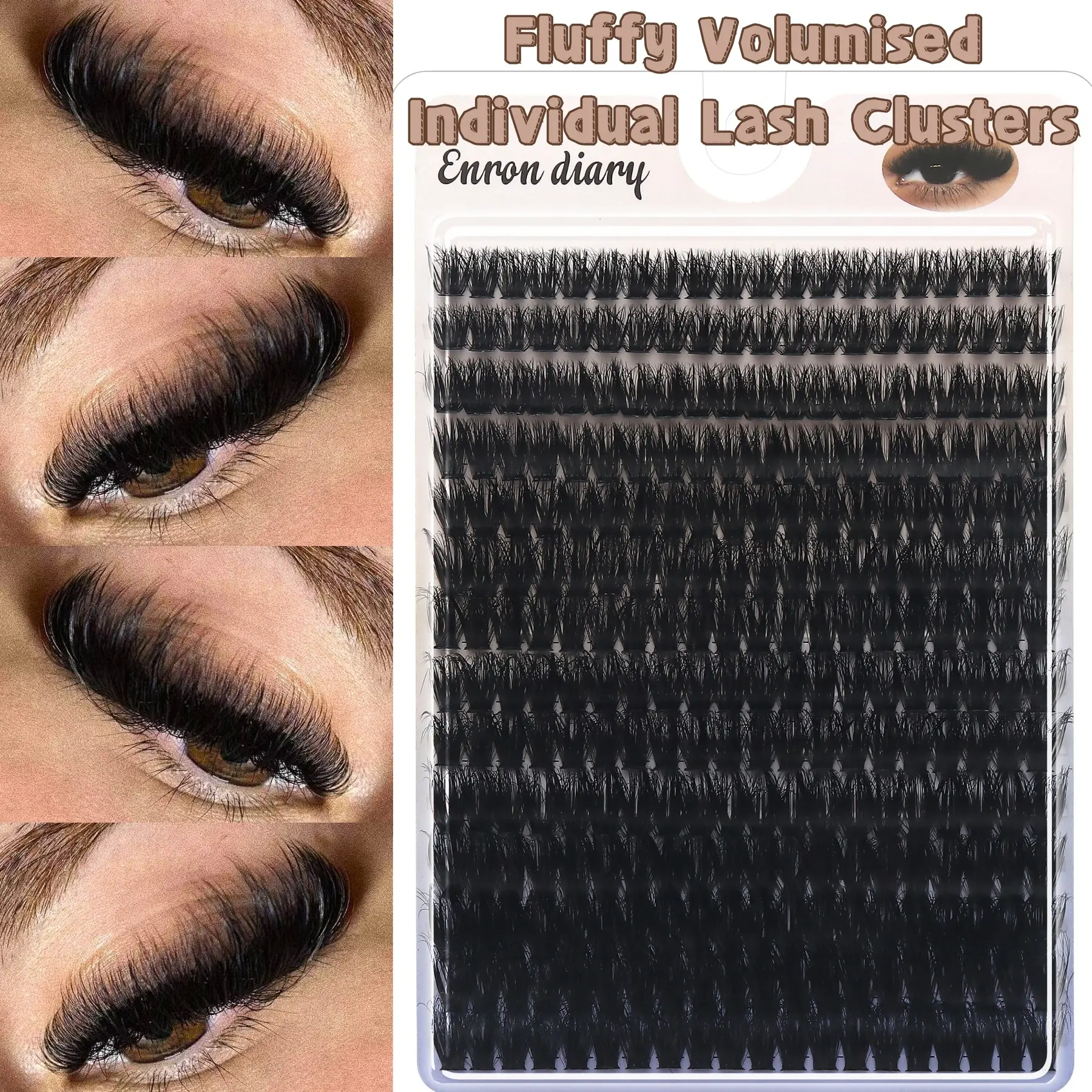 80P Volume Lash Clusters 10-18mm Mixed Lengths, Longer Looking Eyelashes, DIY Individual Lash Extensions with Invisible Band, Fluffy Volume Lashes, Soft Lightweight Reusable False Eyelashes for Beginners, Daily Wear, Party & All Occasions Cosmetic